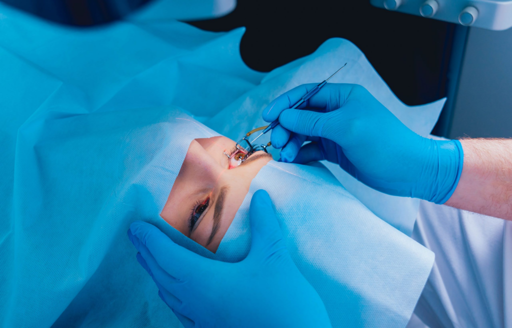 During LASIK laser eye surgery procedures